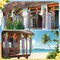 8 Pcs Tropical Birds Party Decoration Hawaiian Luau Tiki Jungle Theme Hanging Outdoor Decor with Tassels for Birthday Party Supplies 3.3 ft Summer Bird Toucan Leaf Garland Door Banner Sign